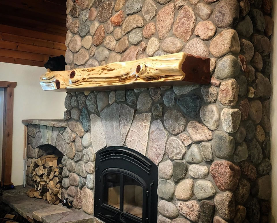 Wood Log Fireplace Mantels Enterprise, Rough Sawn Cedar Fireplace Mantel